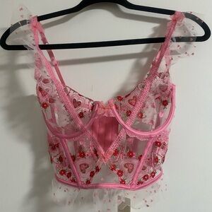 For Love and Lemons Strawberry Shortcake Edition Corset 32DD NWT